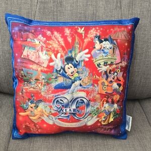 Disney Red and Blue 20th Anniversary Pillow Toyko Disneyland